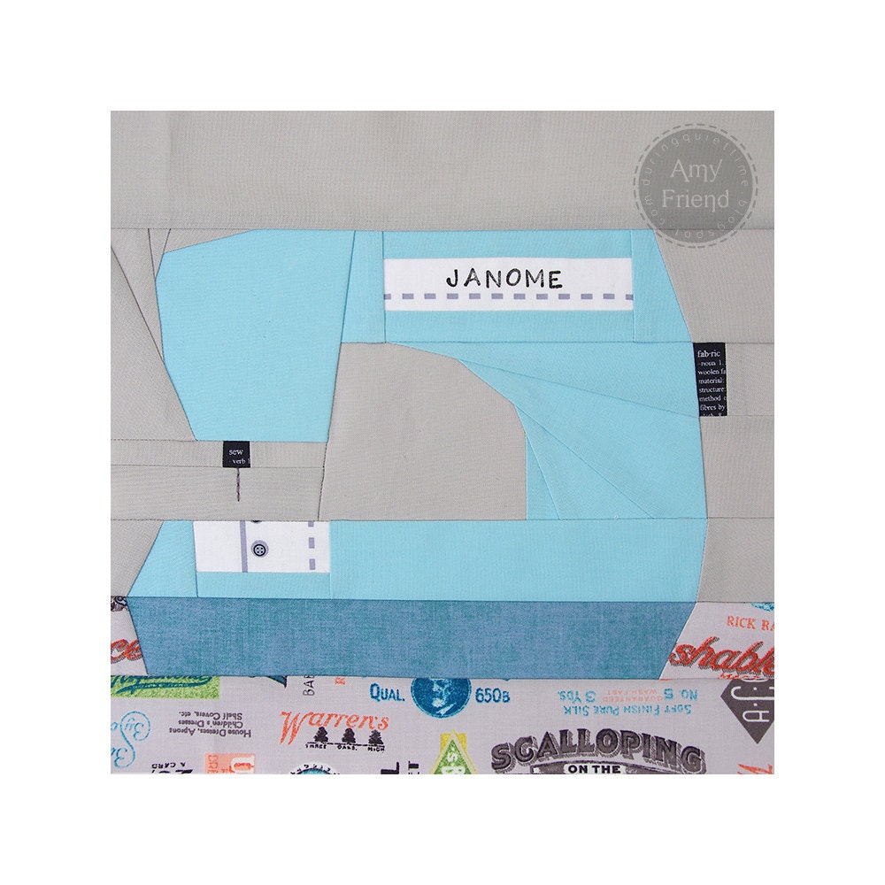 Sewing Machine Paper Pieced Pattern Etsy Sewing machine pattern notions paper happy summer piecing originally sew includes along designed ago version years