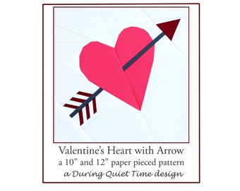 Valentine's Heart and Arrow Paper Pieced Pattern