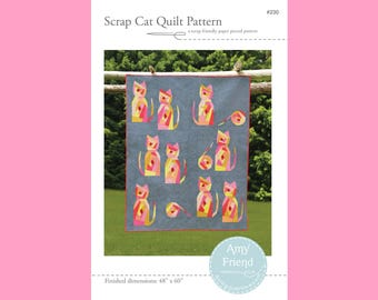 Scrap Cat Quilt Pattern --PAPER