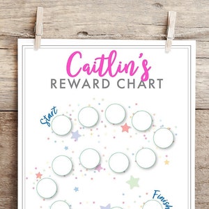 Chore Chart template Editable Rewards Chart Printable Customize Name and Prize Goal Tracker Success Tracker for kids Tasks and Chores