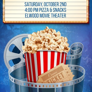 Movie Birthday Invitation Cinema Party Movie Birthday Party Movie Night Editable Digital Invitation 2 sizes/titles. Edit and download now image 4