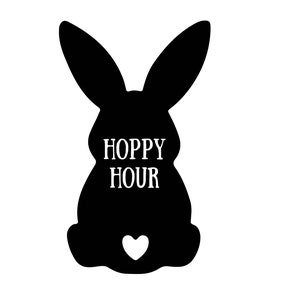 Clip art voor Pasen konijn grafische Hoppy Hour Easter graphics konijn kunst voor ambachten paashaas clipart SVG Pasen digitale download