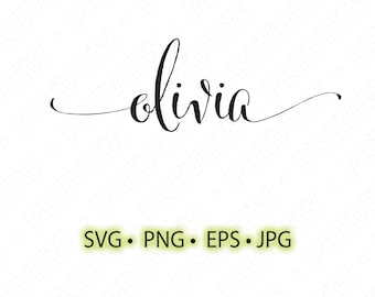 Olivia Handwriting Olivia Name CLIPART for Cricut Olivia name dxf, eps, jpg, png, svg Vector Graphic Graphic Olivia Name Olivia Clipart
