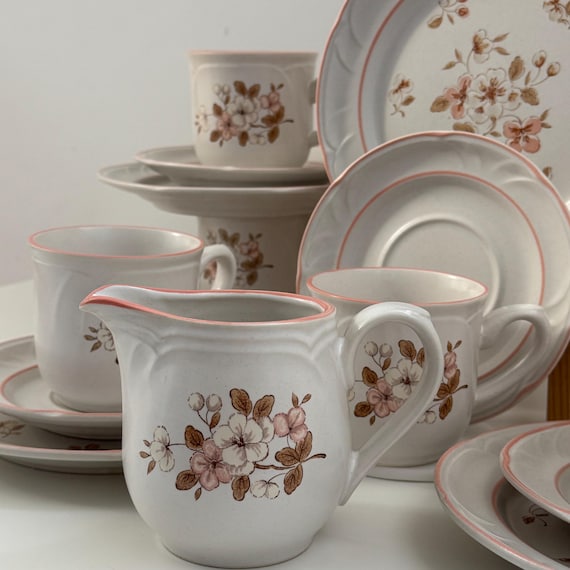 peachisao、３点セット Country Ware Peachwood Stoneware Tea Set – Made in Japan – Vintage