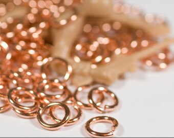 16g 5.5 mm ID 8.1 mm OD copper jump rings -- 16g5.50 open jumprings links