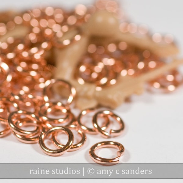 16g 5.5 mm ID 8.1 mm OD copper jump rings -- 16g5.50 open jumprings links