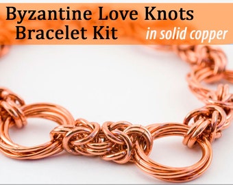 Byzantine Love Knots Bracelet Chainmaille Kit in Copper