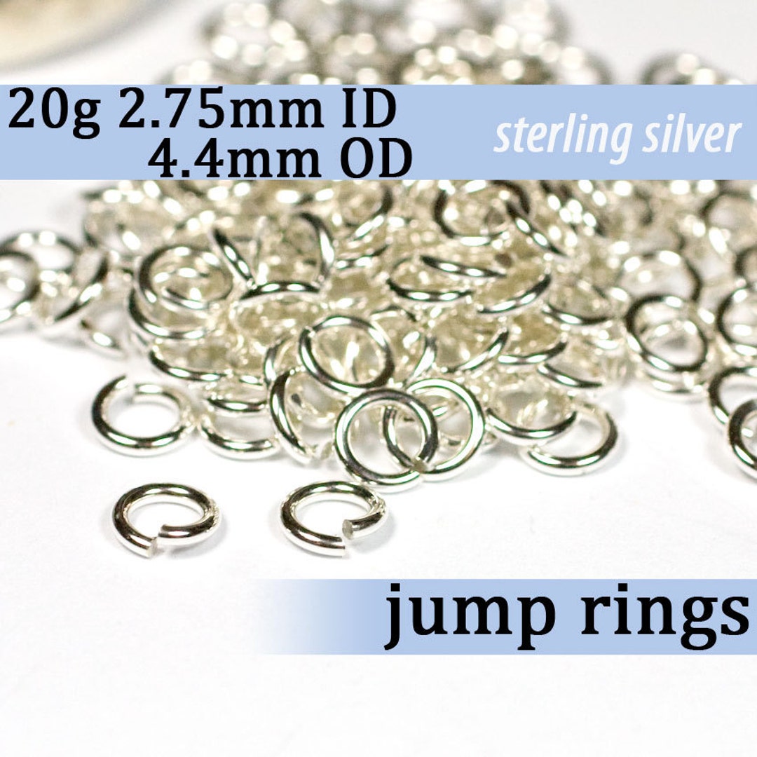 20g 2.75 Mm ID 4.4mm OD Sterling Silver 925 Jump Rings 20g2.75 Open  Jumprings 