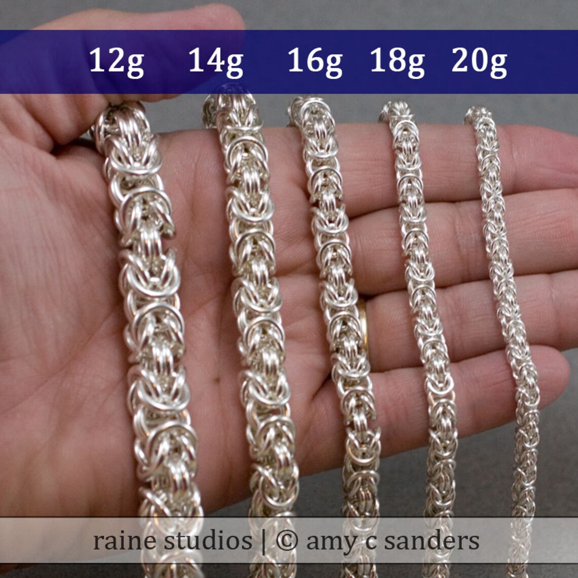 18g Byzantine Bracelet Chainmaille Kit in Sterling Silver Etsy