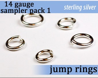 14 pcs 14g sterling sampler pack 1 jump rings 14 gauge assortment 14gsamp1 925 solid sterling