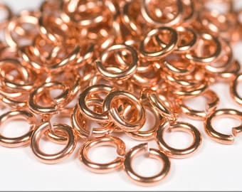 16g 3.5 mm ID 6.1 mm OD copper jump rings -- 16g3.50 open jumprings links