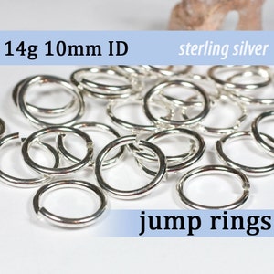 14g 10.0 mm ID sterling jump rings -- 14g10.00 silver 925 jumprings links