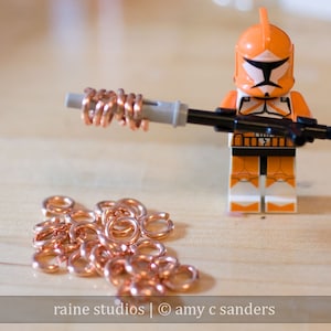 14g 4.0 mm ID 7.3 mm OD copper jump rings -- raw 14g4.00 solid copper ring jumprings jewelry supplies links