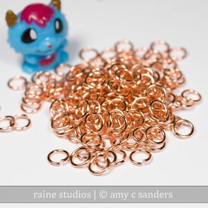 20g 4.5 mm ID 6.2 mm OD copper jump rings -- 20g4.50 open jumprings links