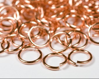 18g 6.5 mm ID 8.6 mm OD copper jump rings -- 18g6.50 open jumprings links