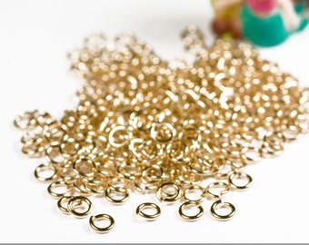 22g 2.25 mm ID 3.6mm OD gold filled jump rings -- 22g2.25 goldfill jumprings 14k goldfilled