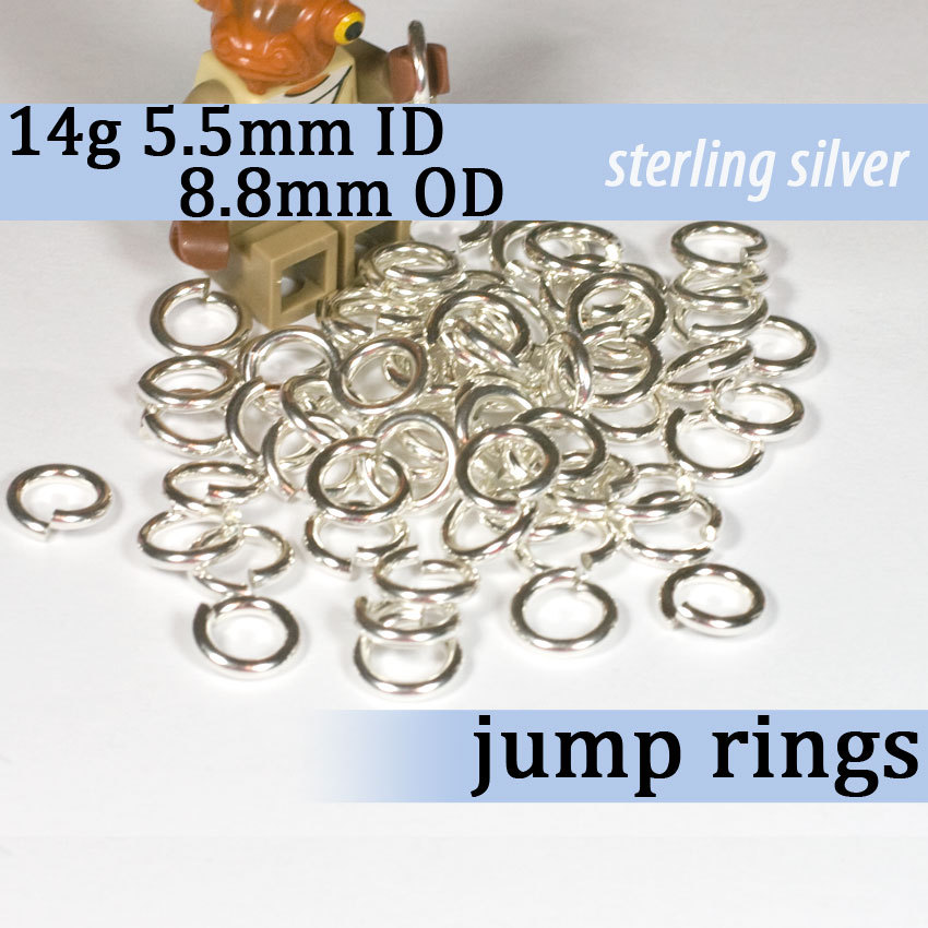 KC 0,8x2,15 mm - Open jump rings, hard wire, sterling silver 925 -  SILVEXCRAFT