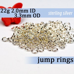18g 2.5 Mm ID 4.6mm OD Sterling Silver Jump Rings 925 18g2.50 Open  Jumprings Links 
