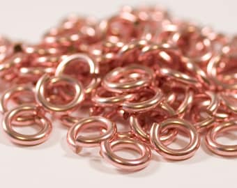 12g 8.0 mm ID 12.2mm OD rose gold filled jump rings -- 12g8.00 rose goldfill jumprings 14k goldfilled