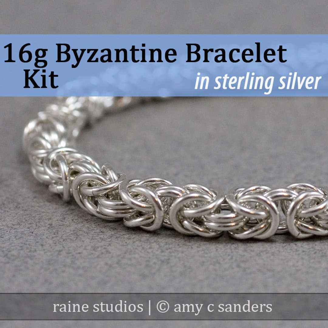 16g Byzantine Bracelet Chainmaille Kit in Sterling Silver - Etsy