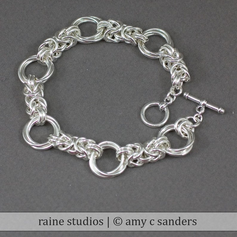 Byzantine Love Knots Bracelet Chainmaille Kit in Sterling Silver image 2