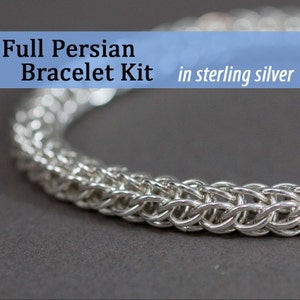 Full Persian Chainmaille Bracelet Kit in Sterling Silver