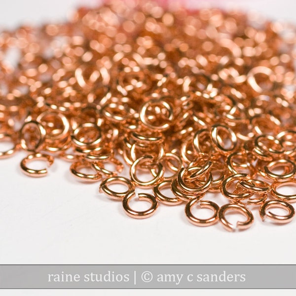 22g 3.0 mm ID 4.3 mm OD copper jump rings -- 22g3.00 open jumprings links