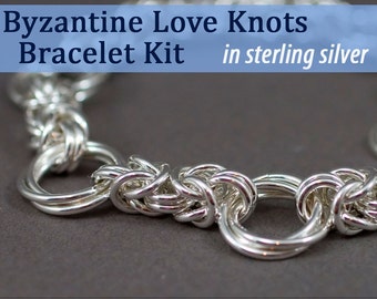 Byzantine Love Knots Bracelet Chainmaille Kit in Sterling Silver