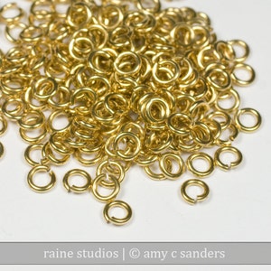 20g 2.5 mm ID 4.2 mm OD NuGold brass jump rings -- 20g2.50 open jumprings