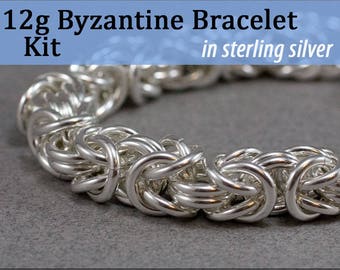 12g Byzantine Bracelet Chainmaille Kit in Sterling Silver