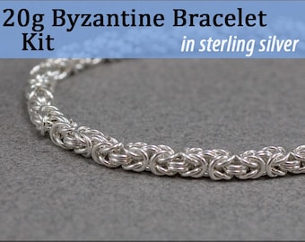 20g Byzantine Bracelet Chainmaille Kit in Sterling Silver