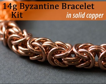14g Byzantine Bracelet Chainmaille Kit in Copper