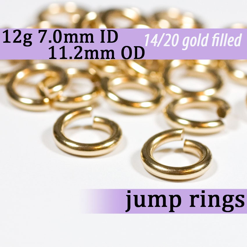 12g 8.0 Mm ID 12.2mm OD Sterling Silver Jump Rings 12g8.00 Jumprings 925  Links 