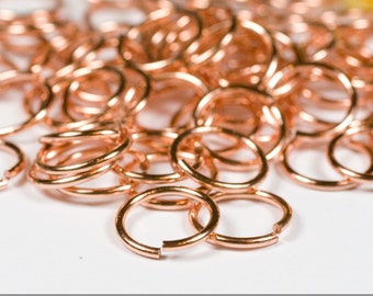 18g 9.0 mm ID 11.1 mm OD copper jump rings -- 18g9.00 open jumprings links