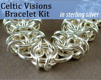 Celtic Visions Bracelet Chainmaille Kit in Sterling Silver