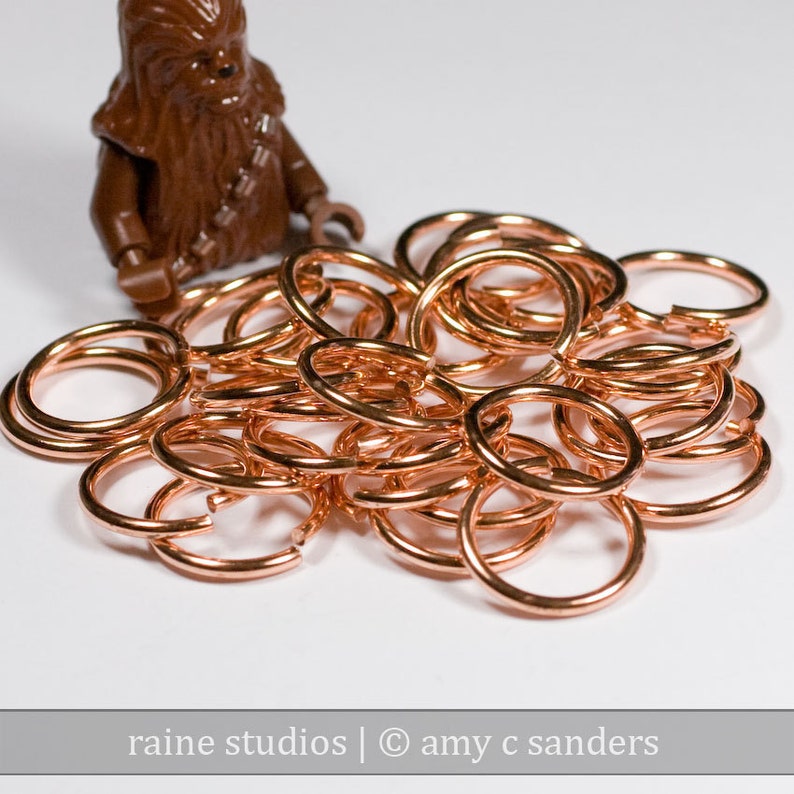 12g 12.0 mm ID 16.2 mm OD copper jump rings 12g12.00 open jumprings links image 2