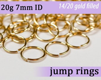 20g 7.0 mm ID gold filled jump rings -- 20g7.00 goldfill jumprings 14k goldfilled