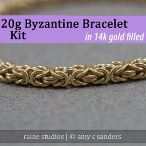 20g Byzantine Bracelet Chainmaille Kit in Gold Fill