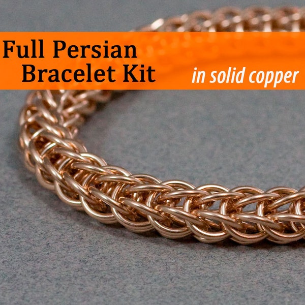 Full Persian Chainmaille Bracelet Kit in Copper