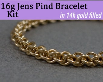 16g Jens Pind Bracelet Chainmaille Kit in Gold Fill