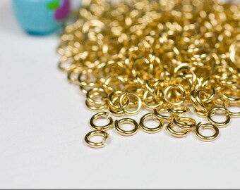 22g 2.5 mm ID 3.8 mm OD NuGold brass jump rings -- 22g2.50 open jumprings