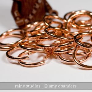 12g 12.0 mm ID 16.2 mm OD copper jump rings 12g12.00 open jumprings links image 1