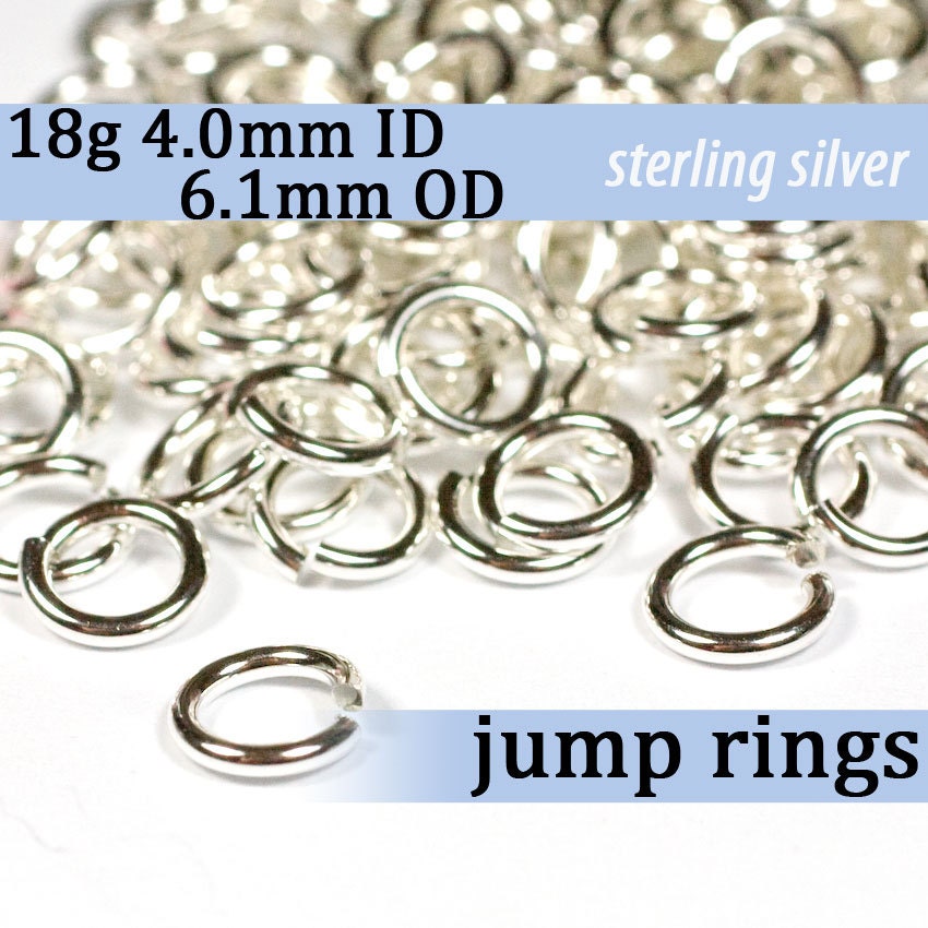 18g 3.0 Mm ID 5.1mm OD Sterling Silver Jump Rings 925 18g3.00 Open  Jumprings Links 
