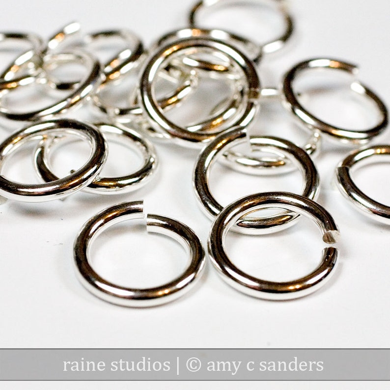 12g 10.0 mm ID sterling silver jump rings 12g10.00 jumprings 925 links image 2