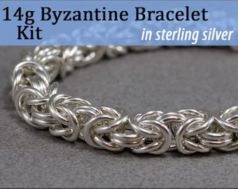 14g Byzantine Bracelet Chainmaille Kit in Sterling Silver