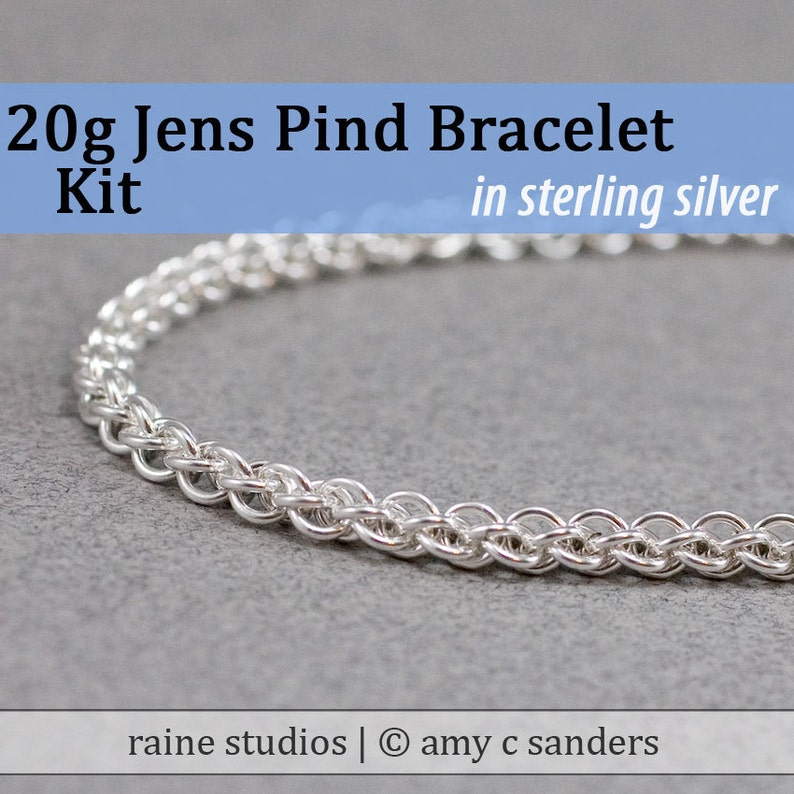 20g Jens Pind Bracelet Chainmaille Kit in Sterling Silver image 1