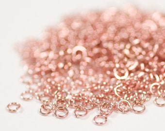 24g 3.5 mm ID 4.6mm OD rose gold filled jump rings 24g3.50 pink goldfill jumprings 14k goldfilled