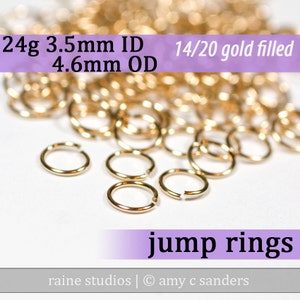 24g 3.5 mm ID 4.6mm OD gold filled jump rings 24g3.50 goldfill jumprings 14k goldfilled
