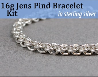 16g Jens Pind Bracelet Chainmaille Kit in Sterling Silver