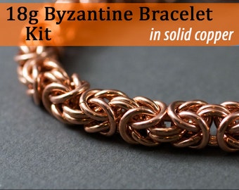 18g Byzantine Bracelet Chainmaille Kit in Copper